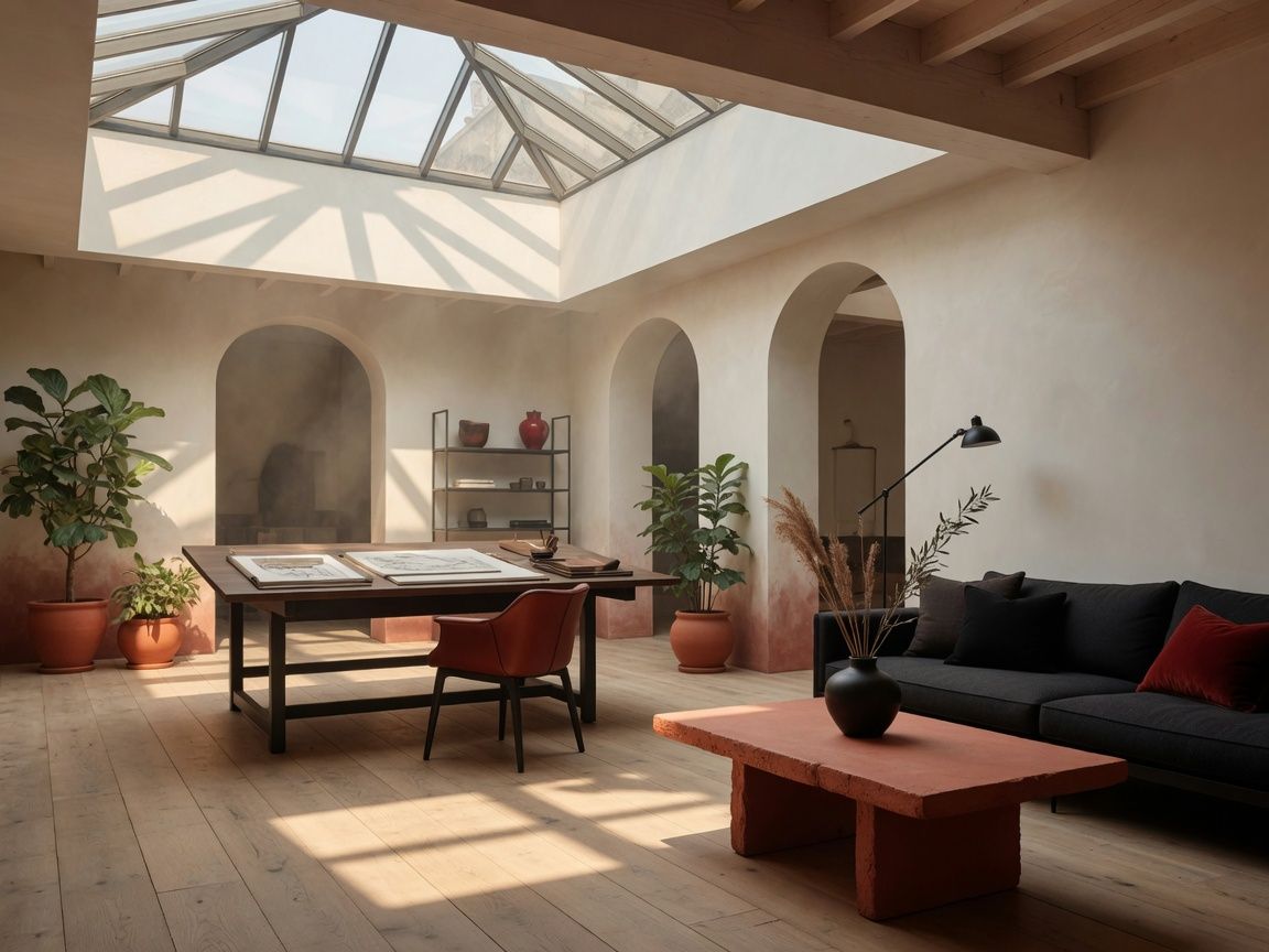 The Atrium studio with skylights and natural lighting